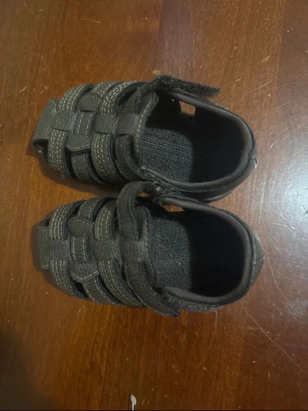 Garanimals Black Woven Hook-and-Loop Kids Sandals